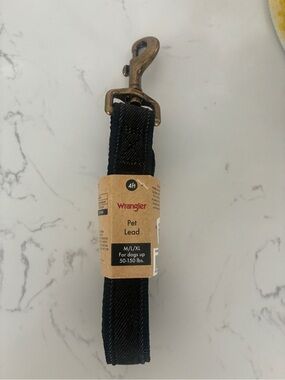 Wrangler 4ft Dog Leash Black Heavy Duty Pet Lead M/L/XL New with Tags